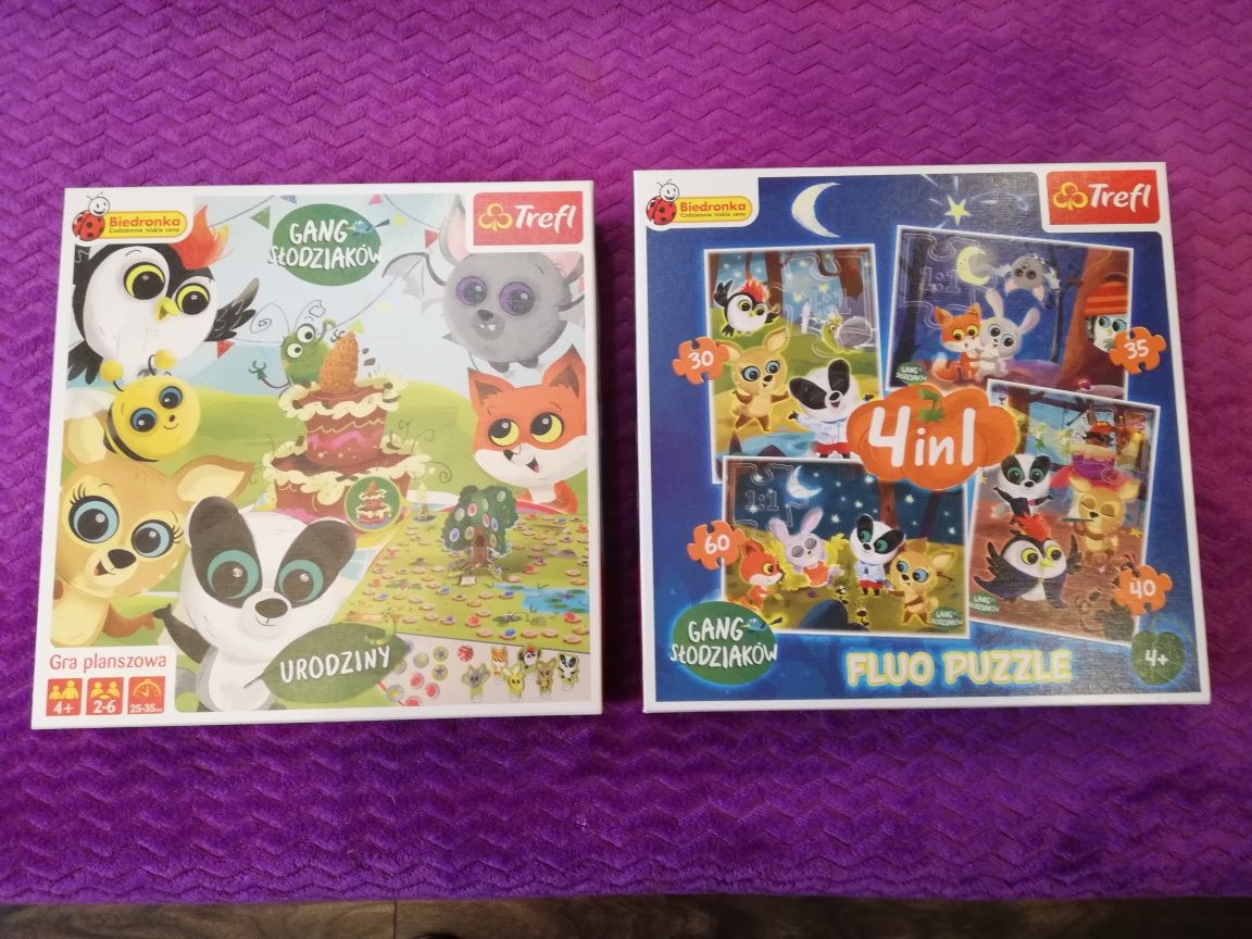 Puzzle i gra Gang Słodzików jak nowe