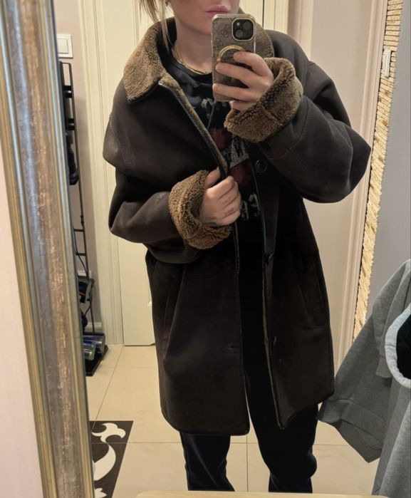 Kożuch męski długi