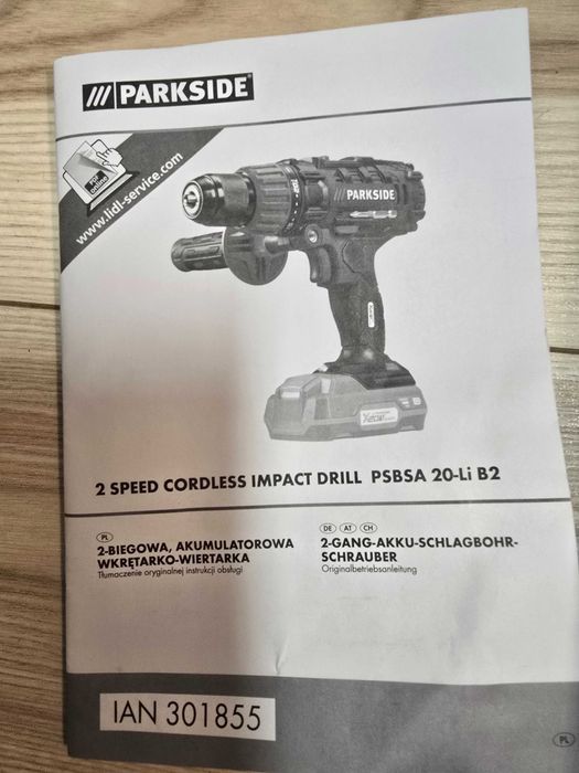 Wkrętarko-wiertarka Parkside PSBSA 20- Li B2 akumulatorowa