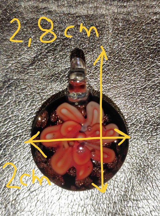Wisiorek z kwiatem szklany Murano