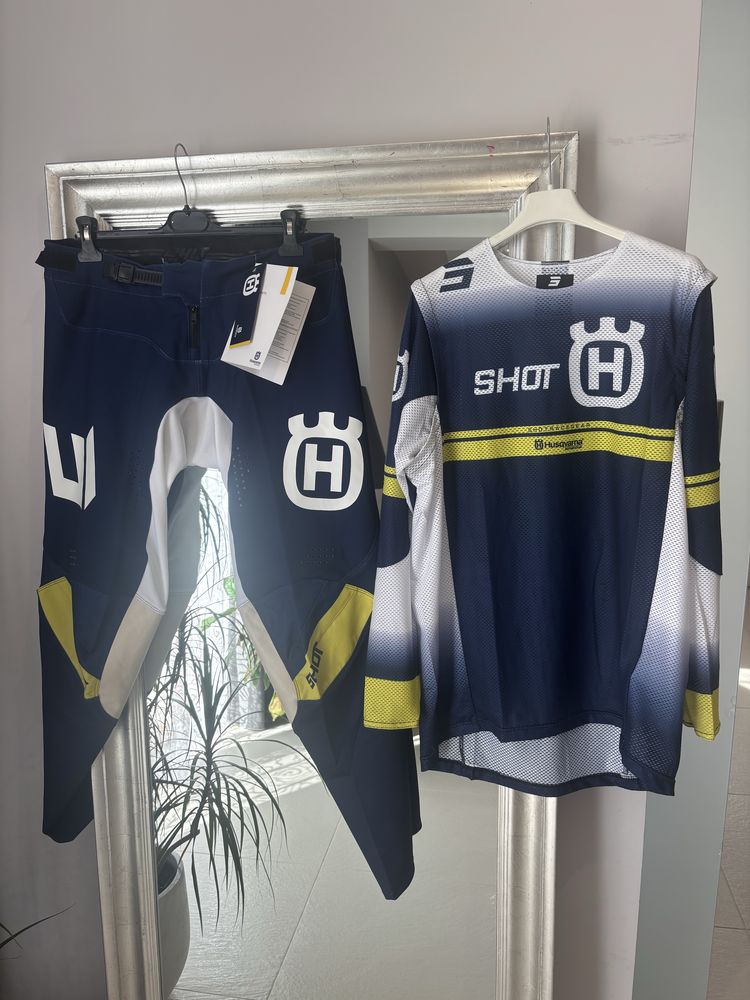 Komplet Strój M L XL coss Shot Aerolit Husqvarna Spodnie Bluza enduro