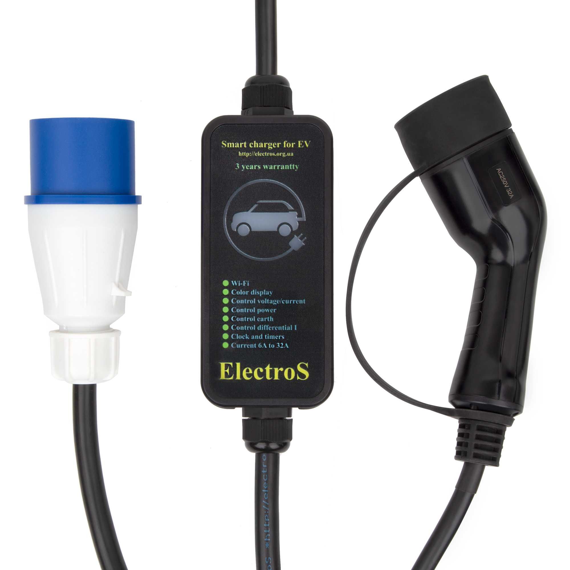 Нова зарядка для Tesla Type1/Type2/GB-T 7 кВт, 32А, Wi-Fi, гарантія 3р