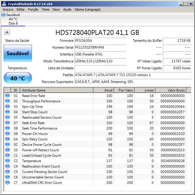 Disco Hitachi P-ATA 40GB