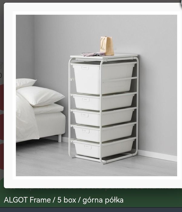 Algot Ikea regał 5 szuflad, pudełka wysuwane
