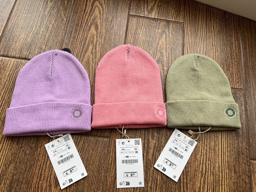 Шапки zara, 100% котон