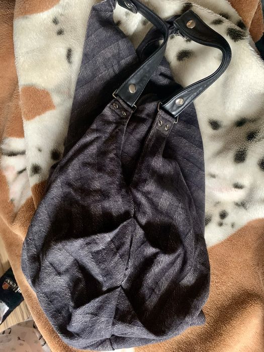 Сумка Hobo bag шкіра/текстиль