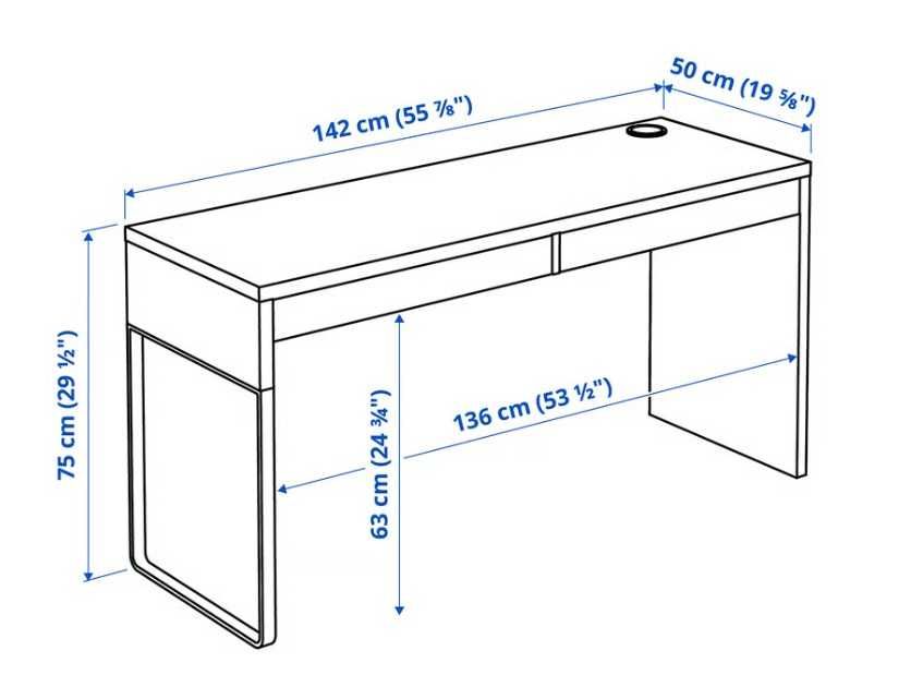 Secretária IKEA MICKE branca 142x50 cm