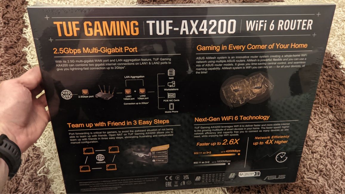 Router ASUS tuf AX 4200 Wi-Fi 6 nowy openwrt