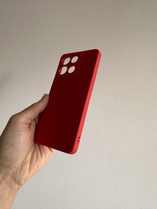 Etui Plecki Silikon czerwone + SZKŁO hartowane do MOTOROLA MOTO G86