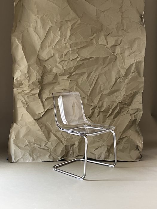 Ikea TOBIAS krzesło przezroczyste / chrom