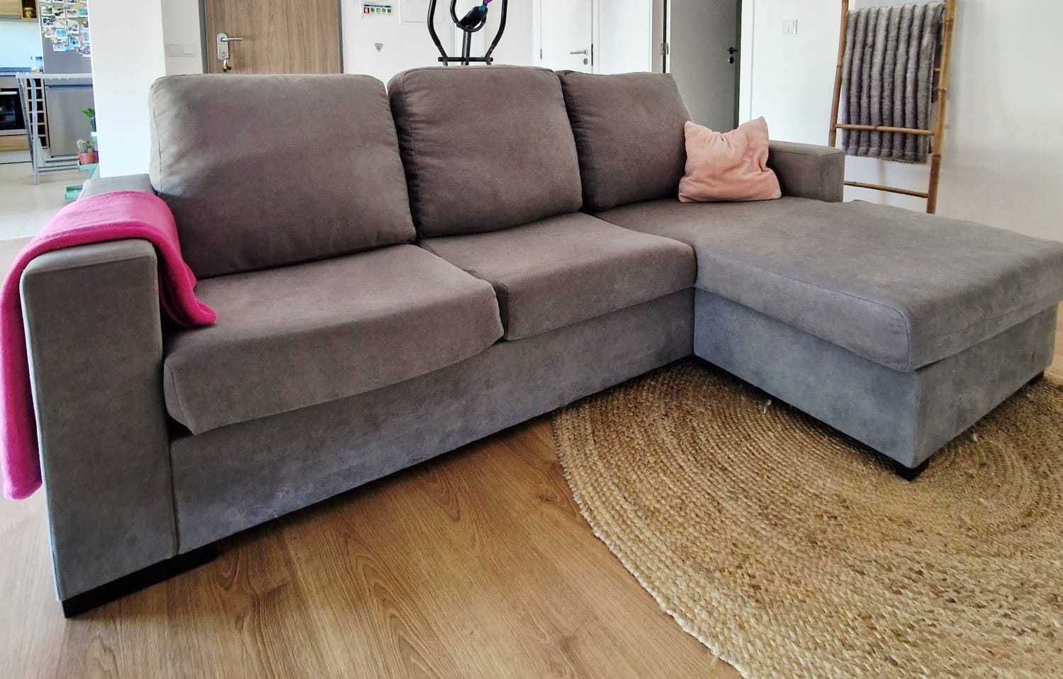 Sofá Chaise Longue Cinza