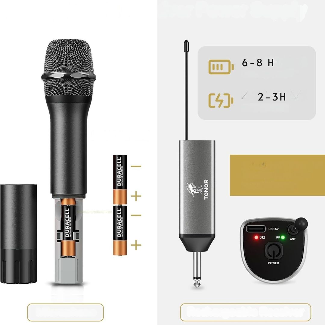 2x Bezprzewodowy Mikrofon UHF Dual z Odbiornikiem USB TONOR TW-630