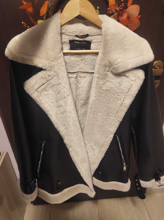 Skórzana kurtka zimowa z futrem