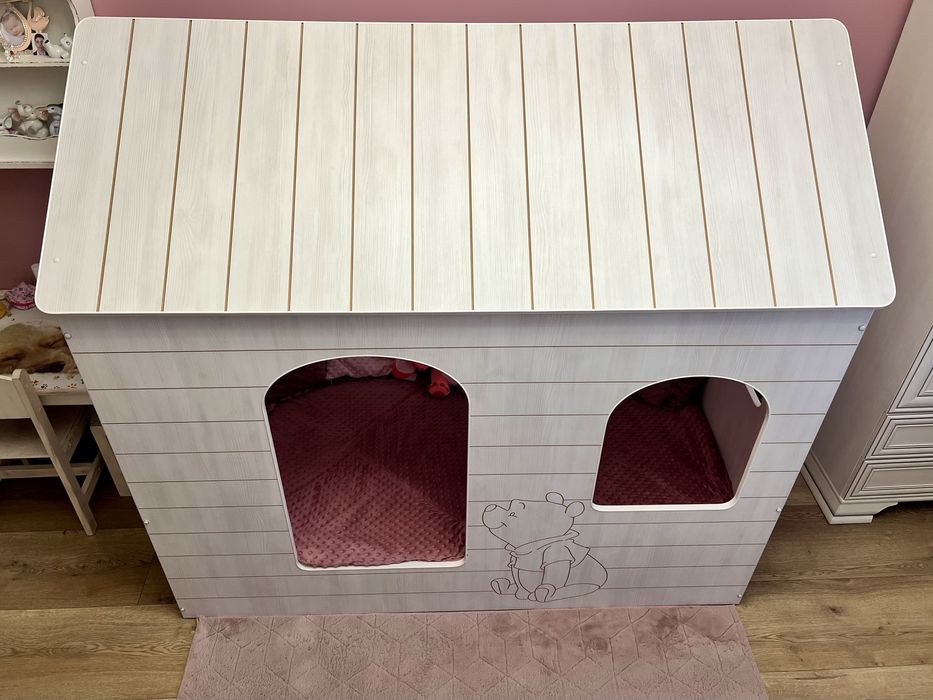 Łóżko dziecięce domek + PRZEŚCIERADŁO, 2x POSZEWKI