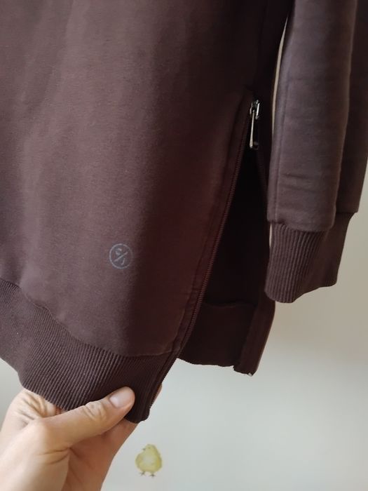 Bluza Crossjeans XS S brązowa czekoladowa bawelna dłuższa trend sporto