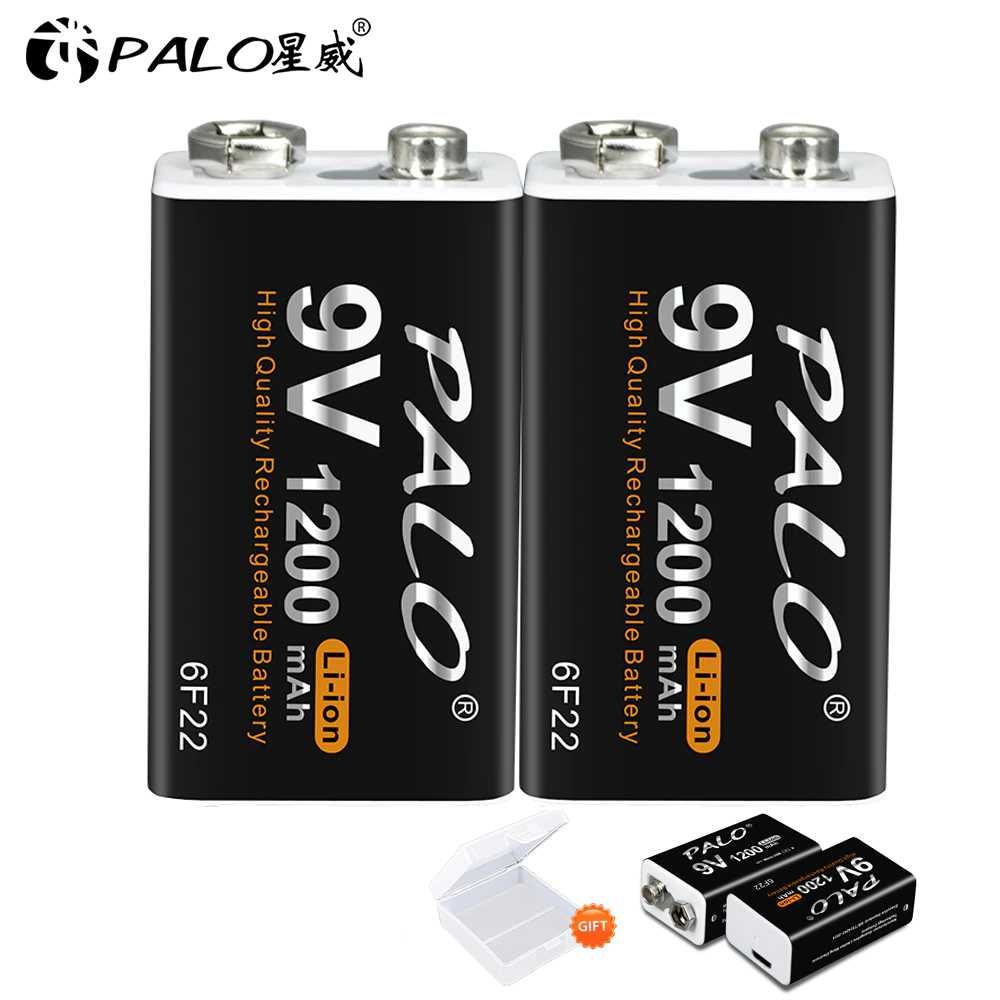 Аккумулятор PALO Крона (6F22) 9В 1200mAh Li-Ion micro-USB 9V