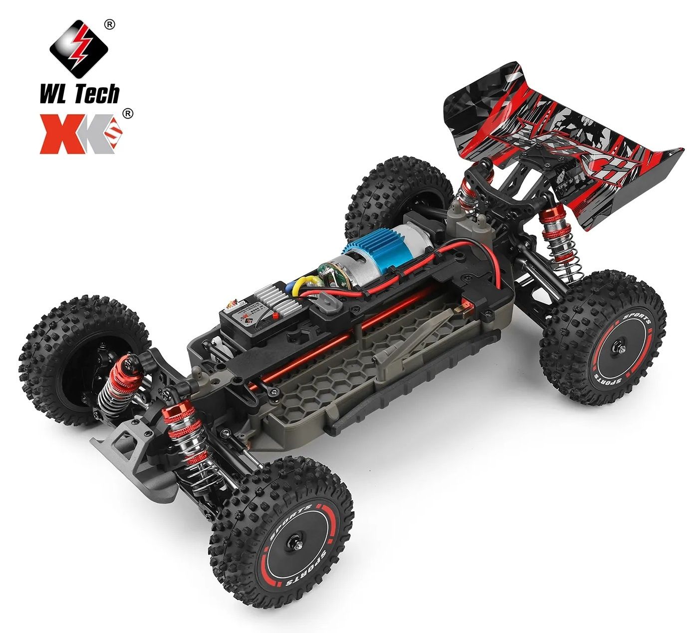 Carro RC Buggy XK Wltoys 124010 Li-po 4x4 55Km/h