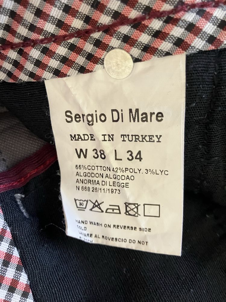 Szare proste męskie spodnie materiałowe, Sergio Di Mare, rozmiar 38/34