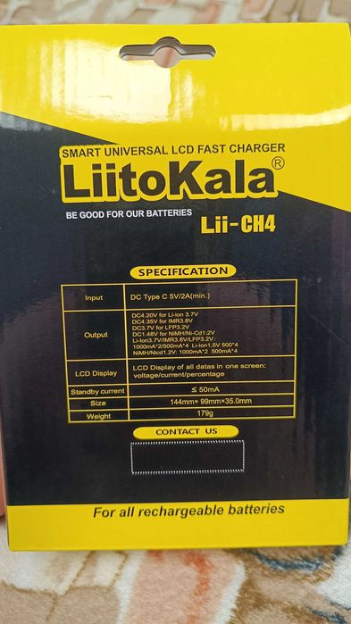 LiitoKala Lii-CH4 18650 26650 21700 АА зарядка батарей акумуляторів