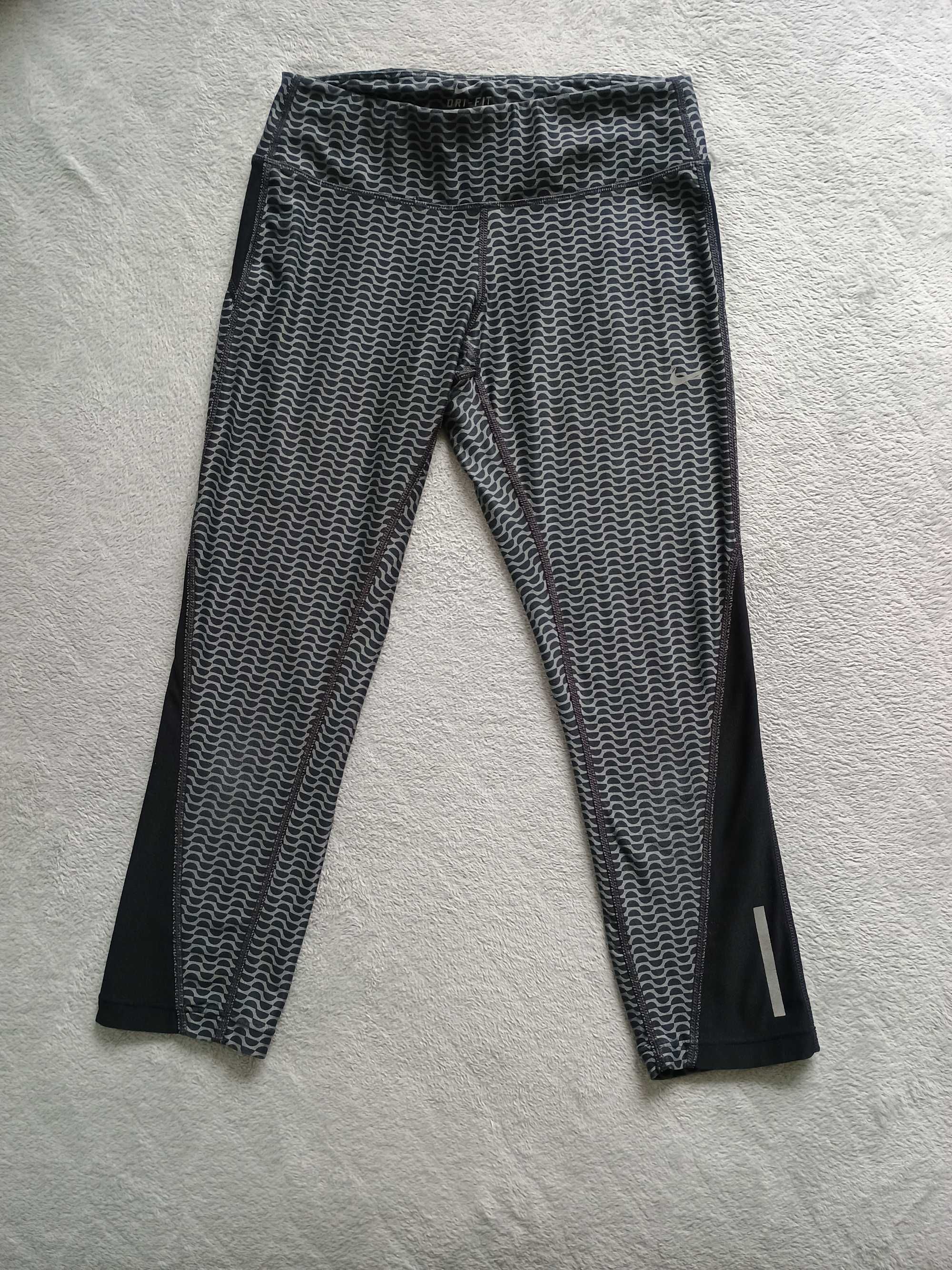 Damskie legginsy 3/4 Nike Dri-Fit - szare, rozmiar S