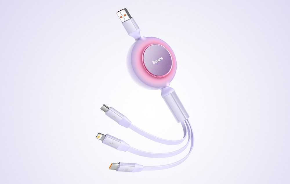 Baseus Mirror 2 Zwijany Kabel 3w1 micro/Light/USB C 66W 1.1m Sklep Wwa