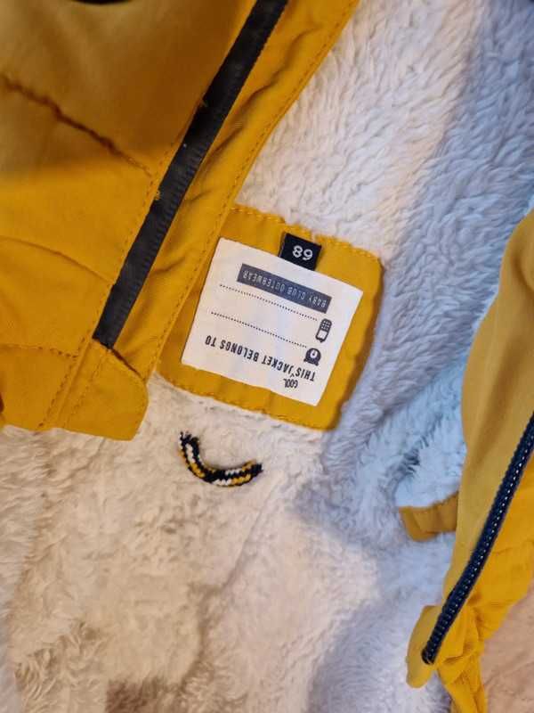 Komplet zimowy kombinezon kurtka i spodnie cieple r 68 C&A