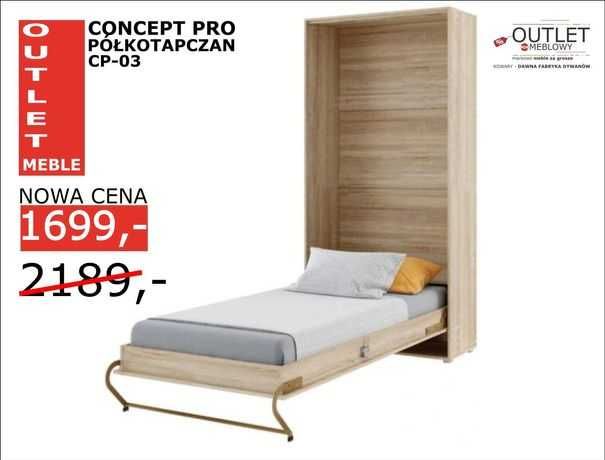 Łóżko w szafie / Półkotapczan CONCEPT PRO 90x200 - Outlet Meble
