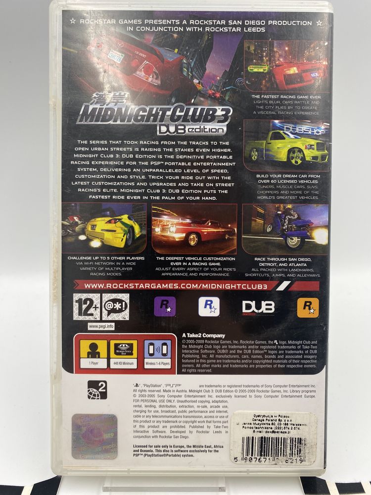 Midnight Club 3 Dub Edition PSP Gwarancja