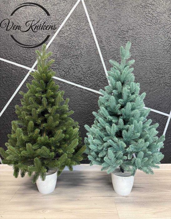 Ялинка штучна лита в горщику офісна, Елка искусственная 0,7 м та 1,1 м