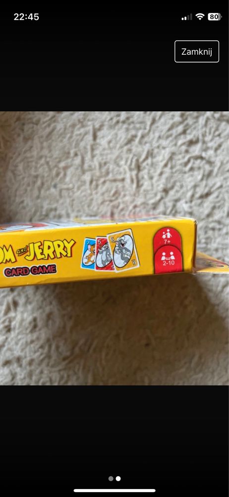 Gra Uno Disney Tom and Jerry karty card game