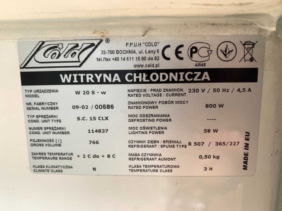 witryna,lada chłodnicza Cold