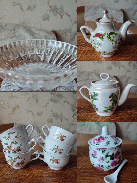 Салатник, чашки, чайник