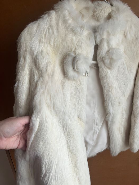 Oryginalne bolerko futrzane z białego królika