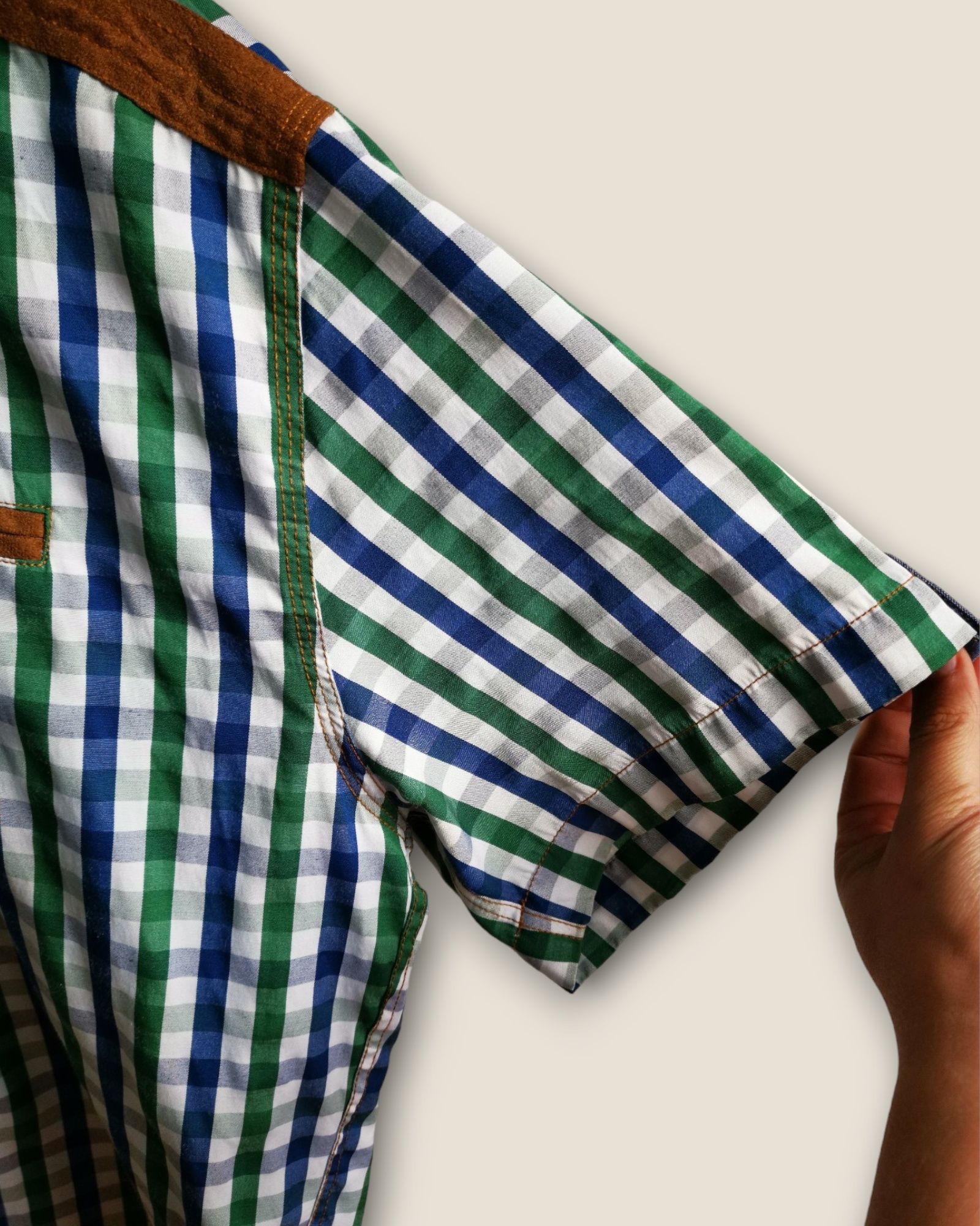 Kolorowa koszula; La Mardo; Męska w kratę; Z krótkimi rękawami - M/L