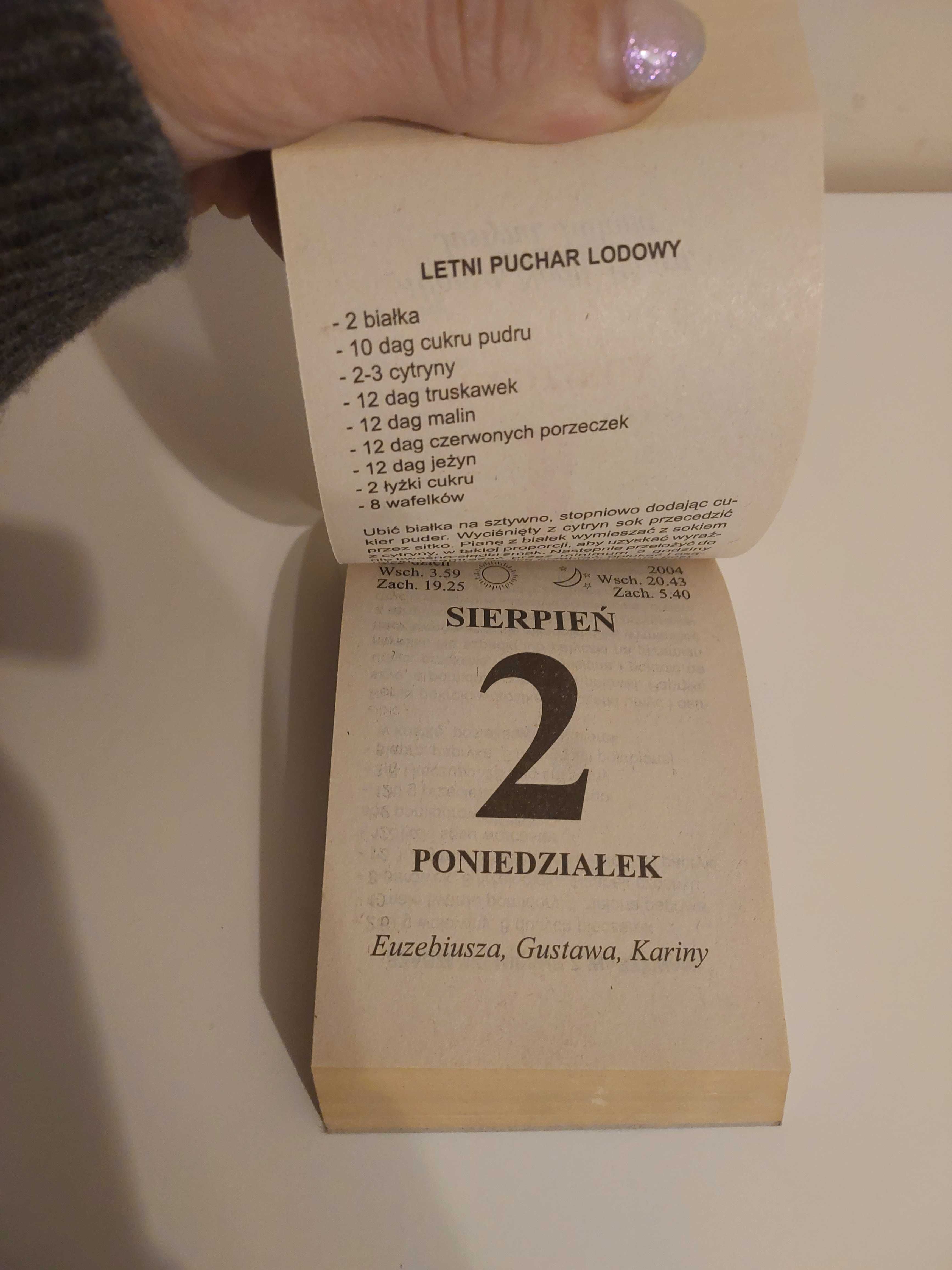 Kalendarz zdzierak 2004 rok