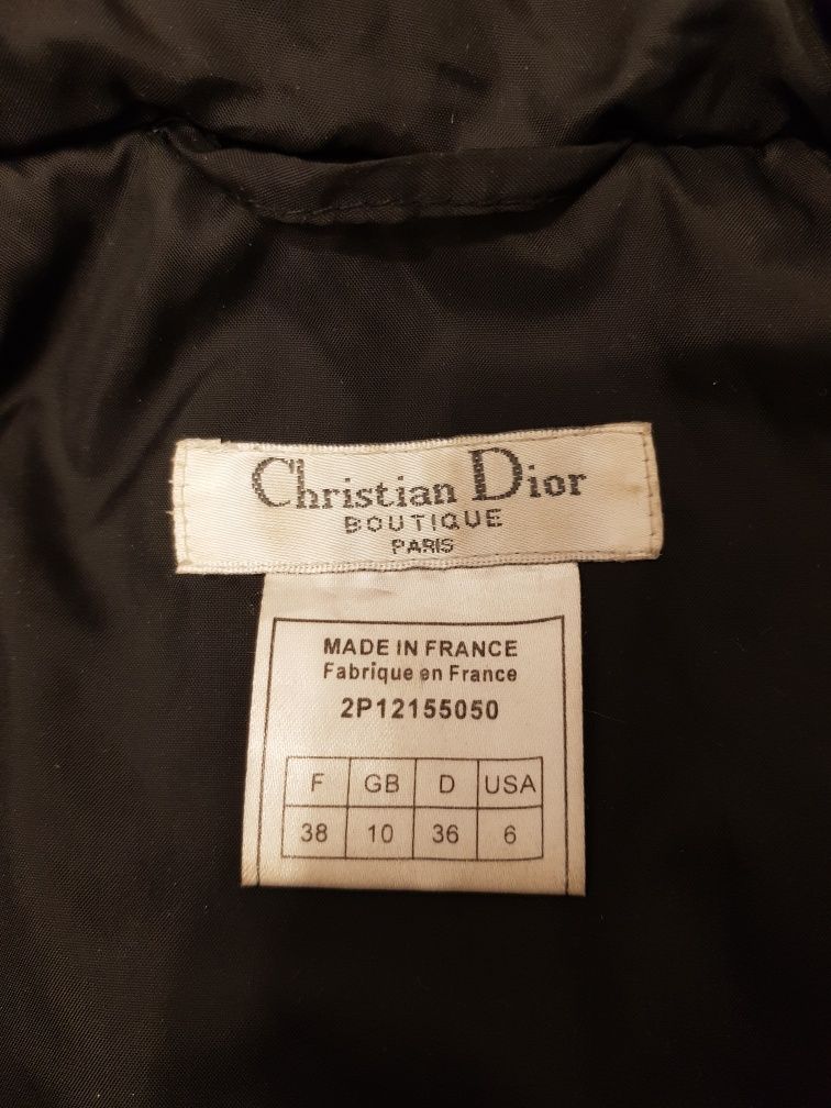 Oryginalna kurtka zimowa Christian Dior M 38 czarna z odblaskami