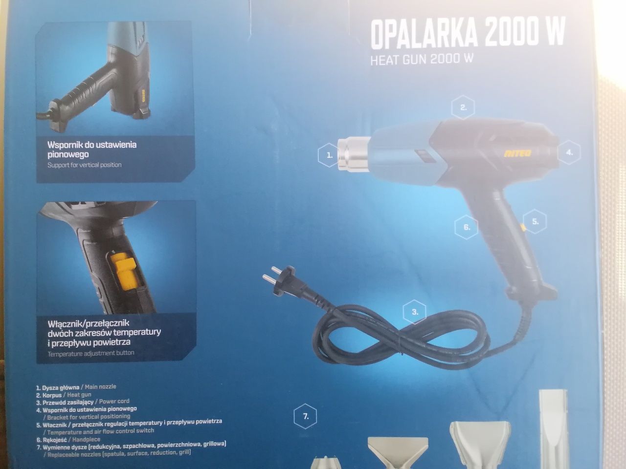 Opalarka 2000W+4 dysze Nowa nierozpakowana