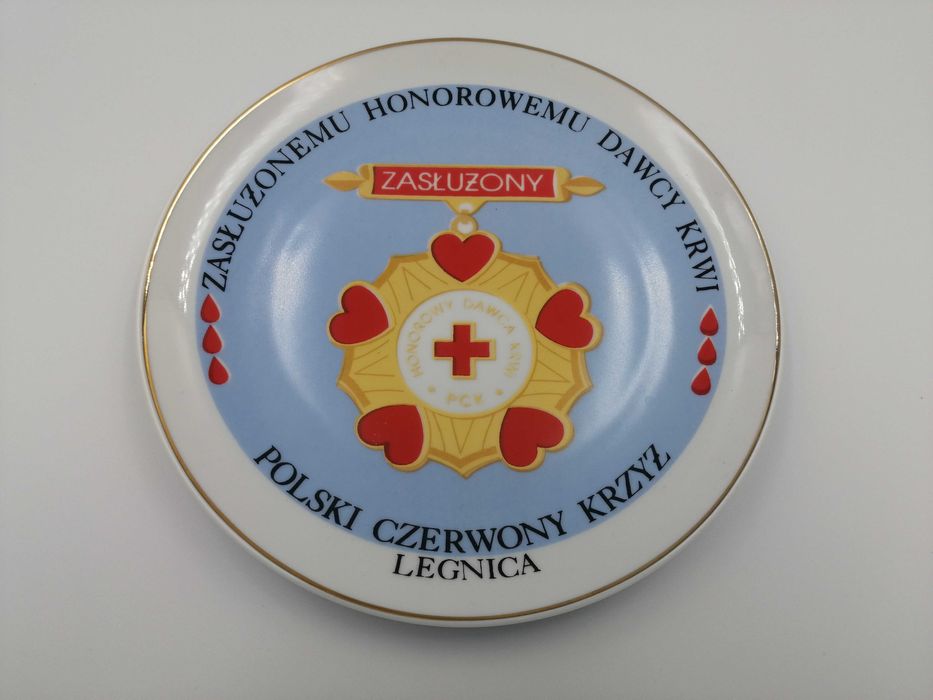 Talerz Honorowy Dawca Krwi PCK Legnica patera z PRL