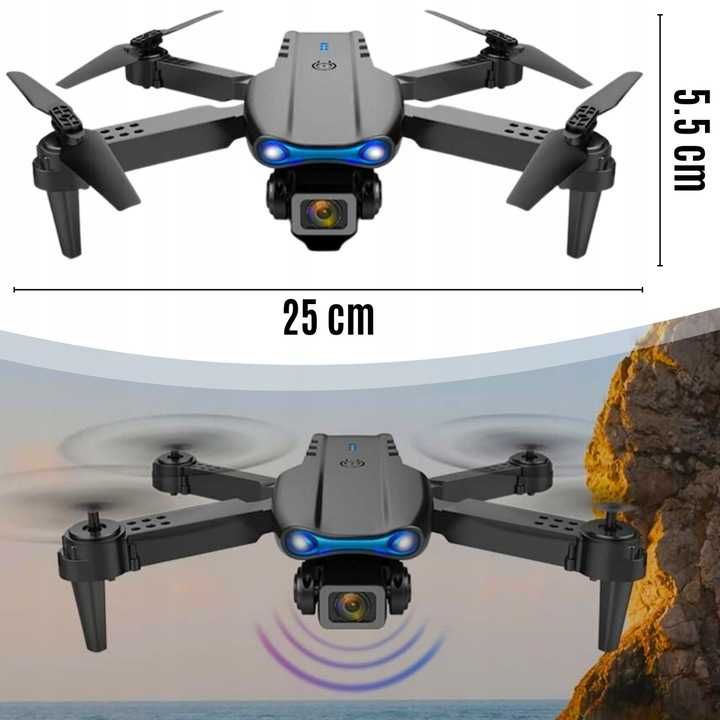 Dron E99  2x Kamera 4K Zawis Unikanie Przeszkód WIFI Torba Pilot Led