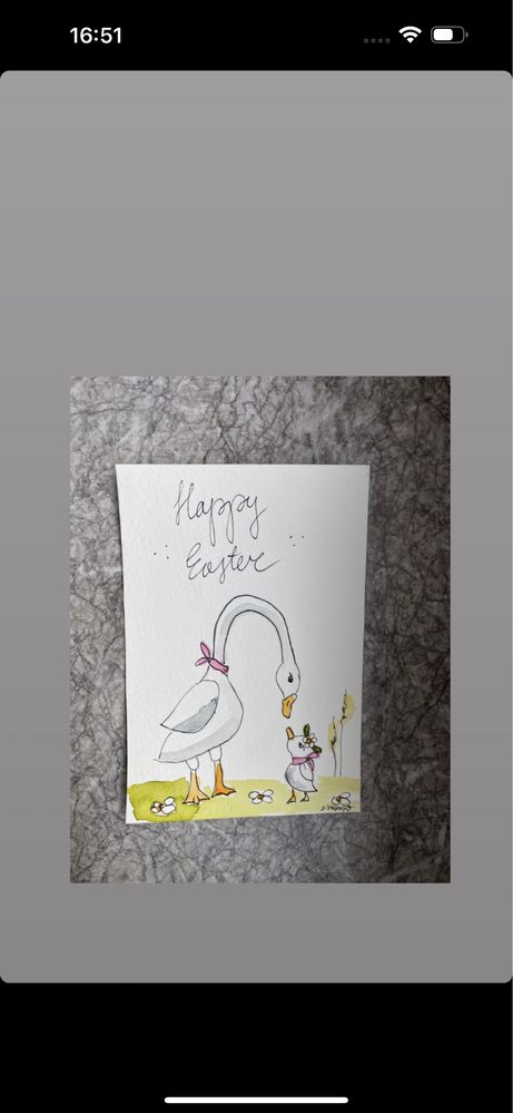 Kartka wielkanocna wielkanoc gęś gęsi boho kwiaty ilustracja