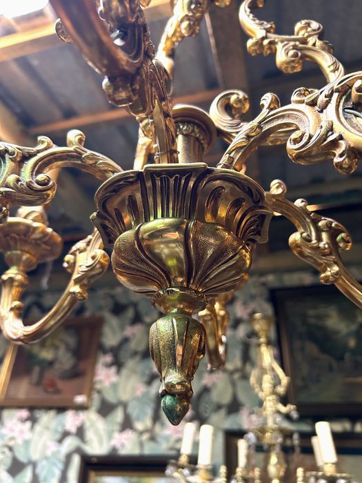Żyrandol bogato zdobiony mosiądz #8098 Stylowy Węgrów