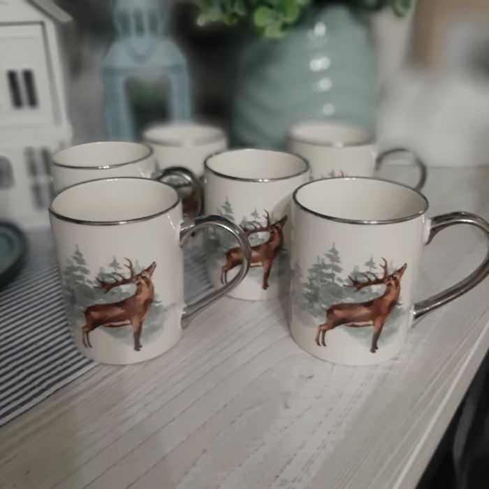 6 szt. Kubki ,,Home and you" Boże Narodzenie, jak nowe, kubek zima