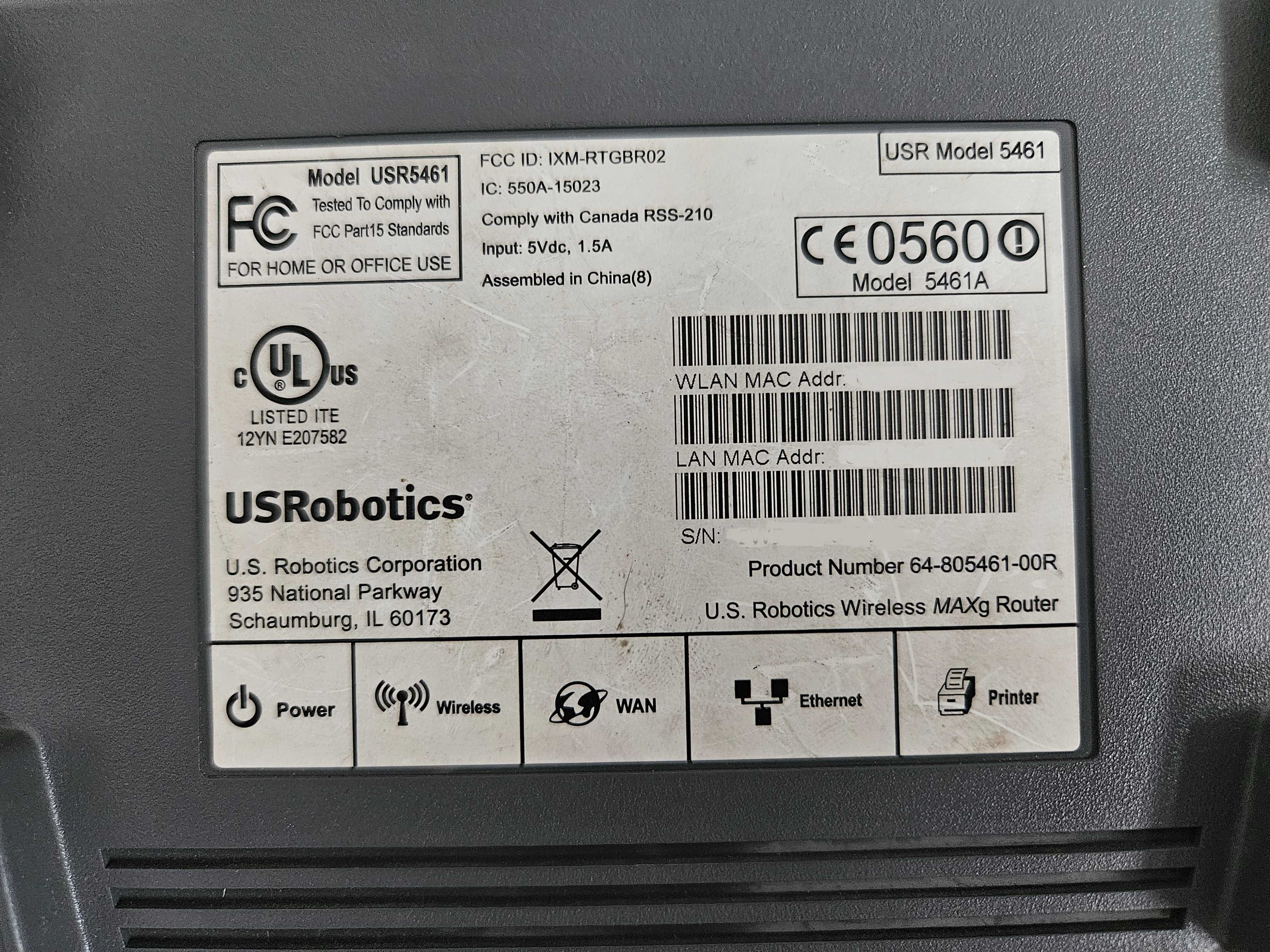 Router US Robotics USR 5461 WiFi