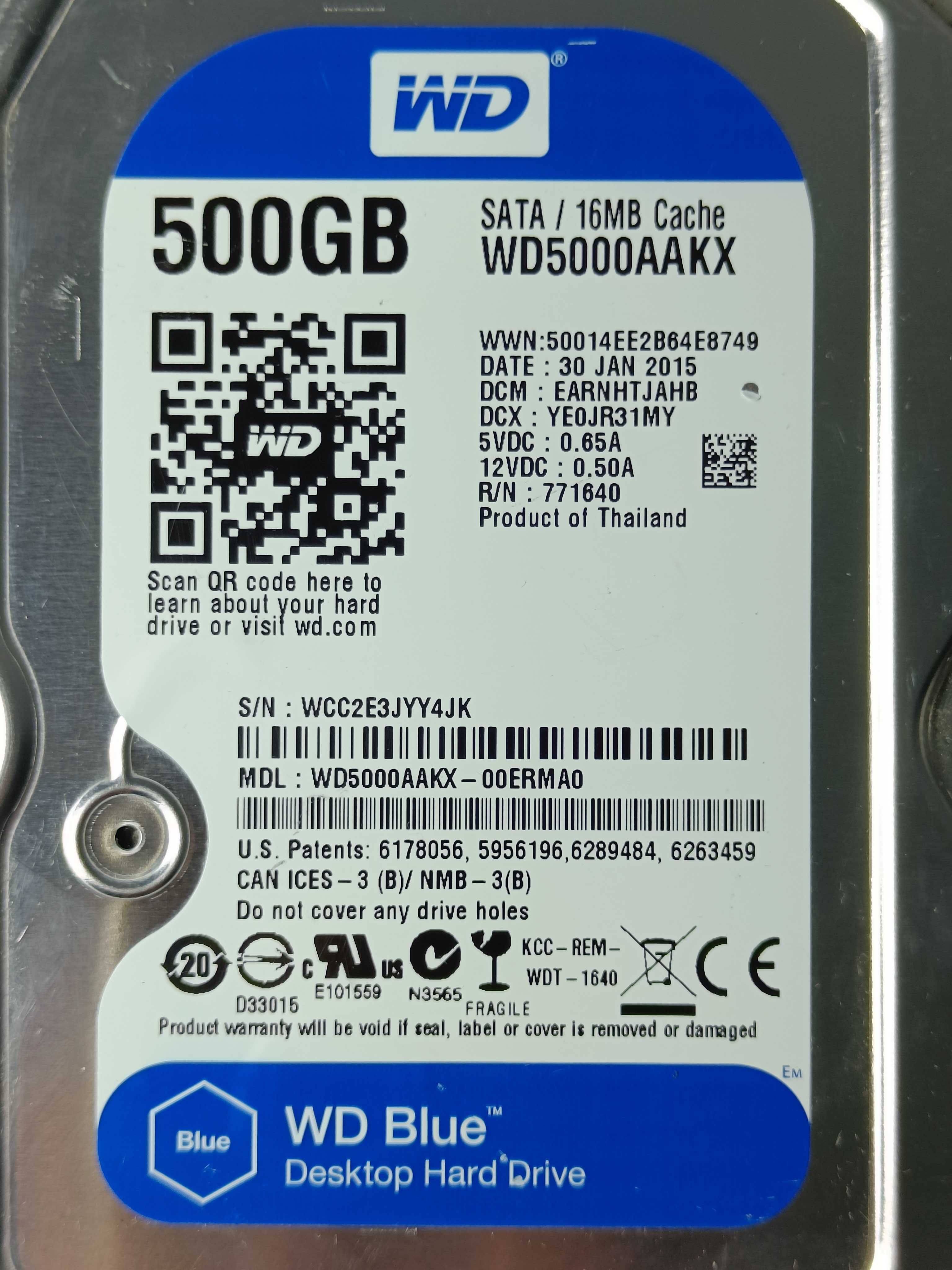 Хард Диск HDD Hard Disk Western Digital BLUE 500GB 7200rpm WD5000AAKX