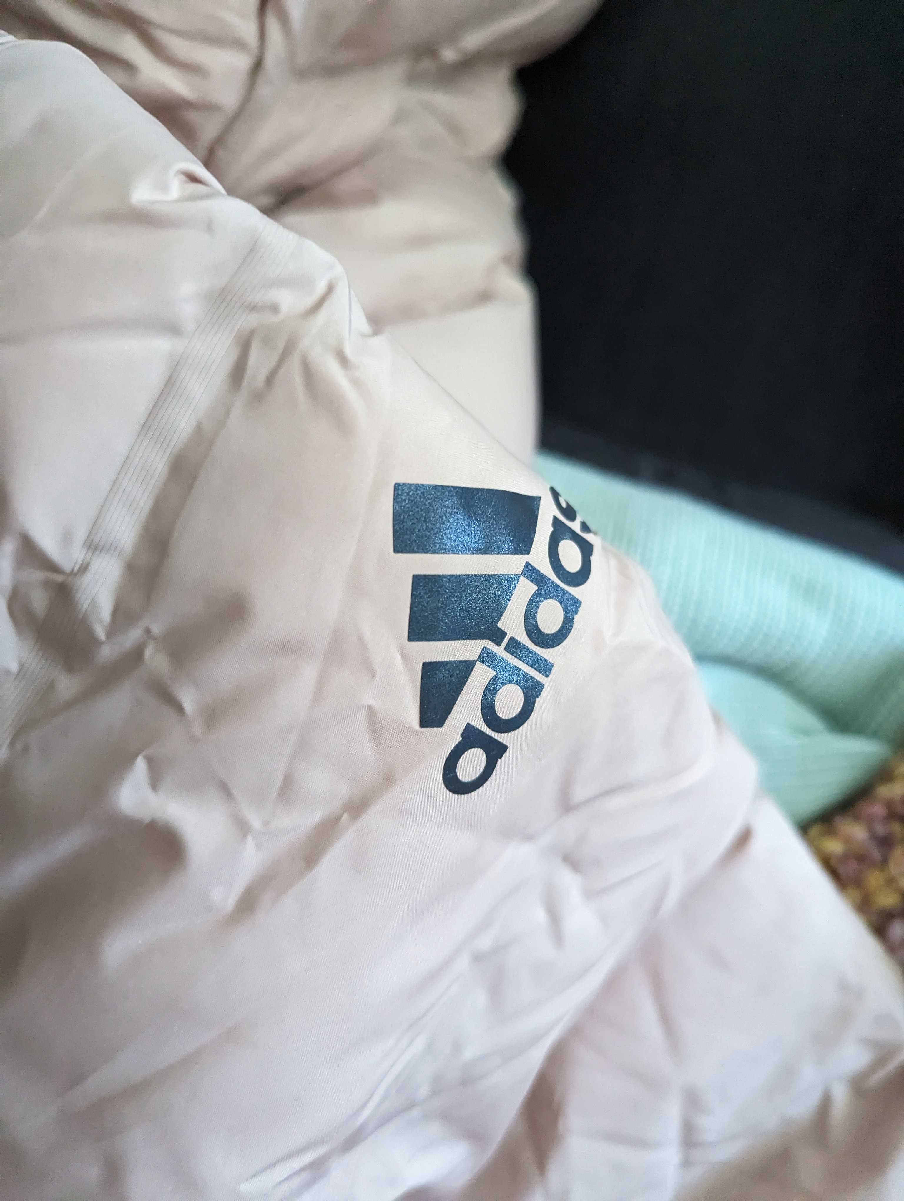 Adidas puchowa kurtka-płaszcz S-M