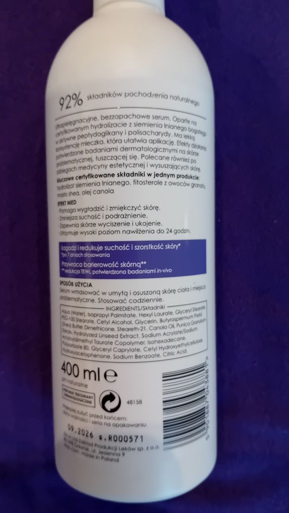 Serum do ciała regenerujące i nawilżające  Ziaja med