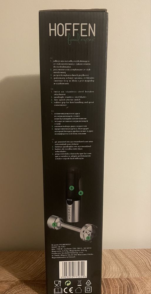 Mikser ręczny 1100 W Hoffen nowy