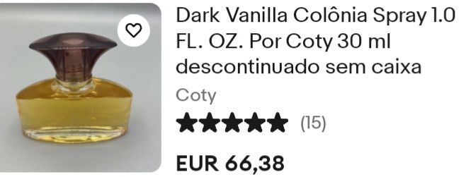 Perfume Original : Dark Vanilla Colônia Spray - Novo sem caixa