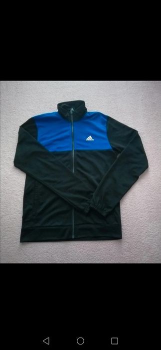 Bluza Adidas granatowo-czarna na suwak bez kaptura