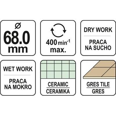 Wiertło do gresu 68mm Yato